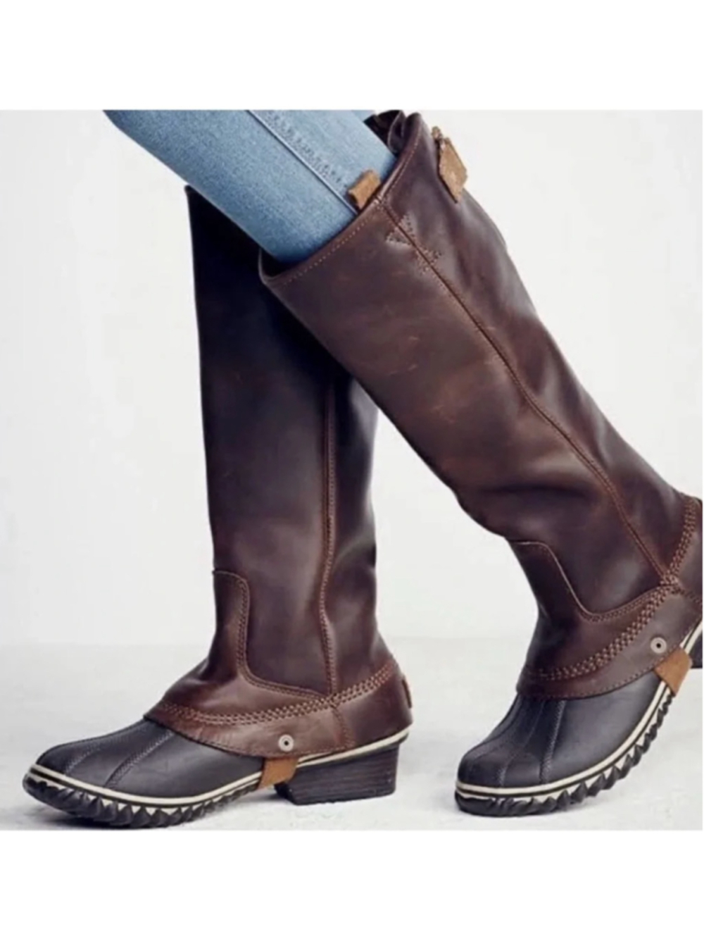 Sorel Slimpack Equestrian Tall Riding Boots Women's Size 7 Leather dark brown